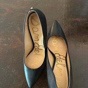 Sam Edelman Black Pointed Hazel Leather Heels